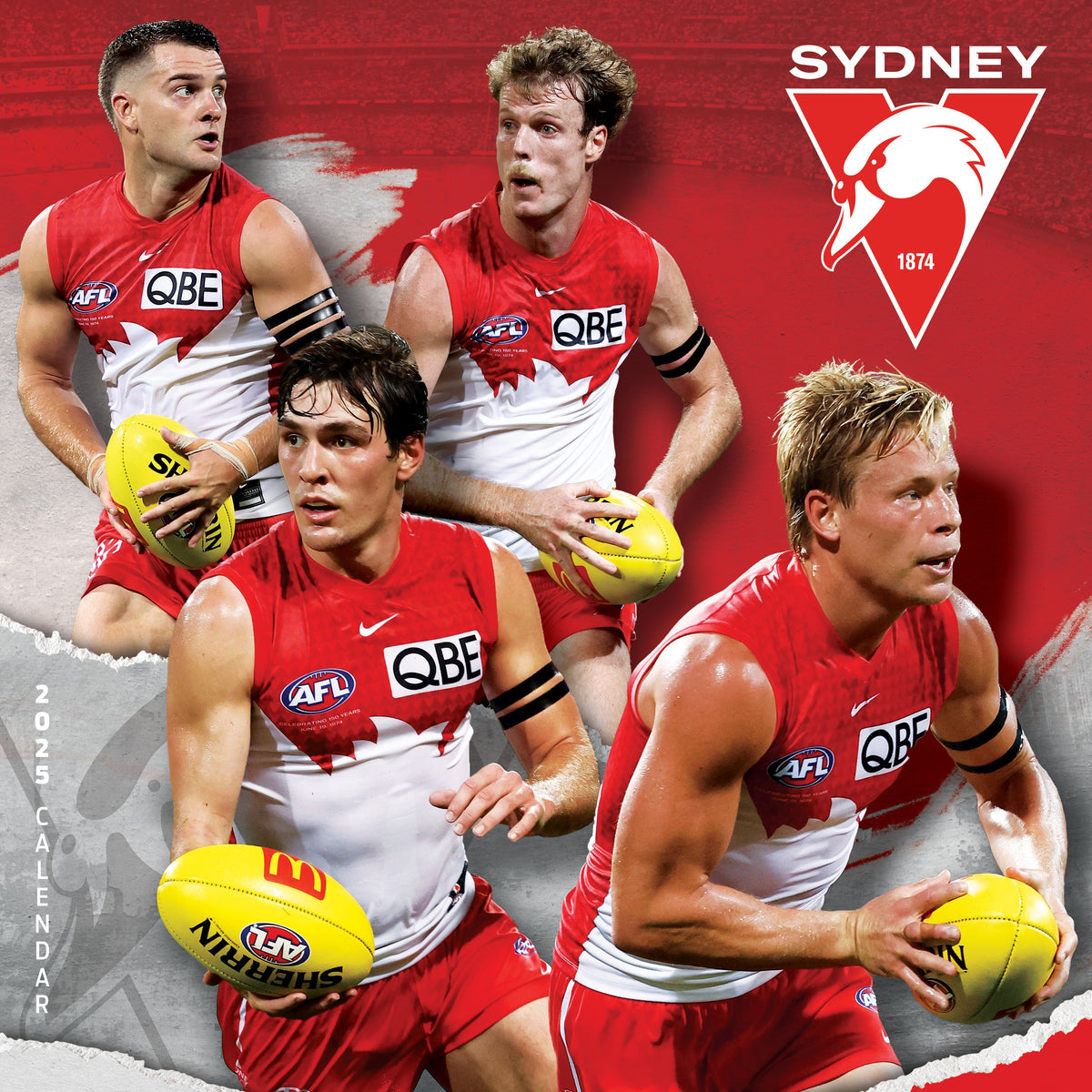 AFL Sydney Swans 2025 Calendar Paper Pocket