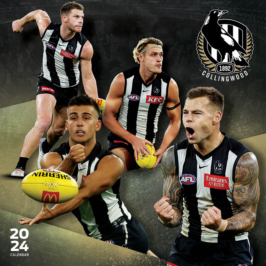 2024 AFL Collingwood Magpies Calendar Paper Pocket