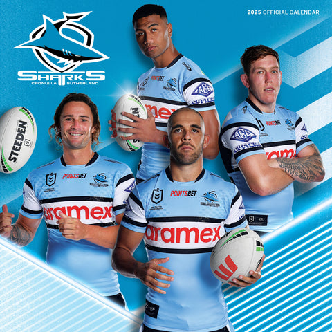 NRL Cronulla Sutherland Sharks Calendar 2025 Cover