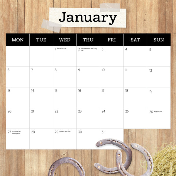 Our Aust. Horses at Home Calendar 2025 January