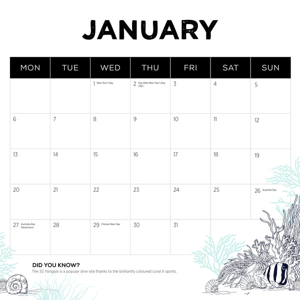 Our Australia Reefs 2025 Calendar January