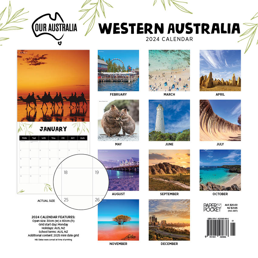 2024 Our Australia Western Australia Calendar Paper Pocket