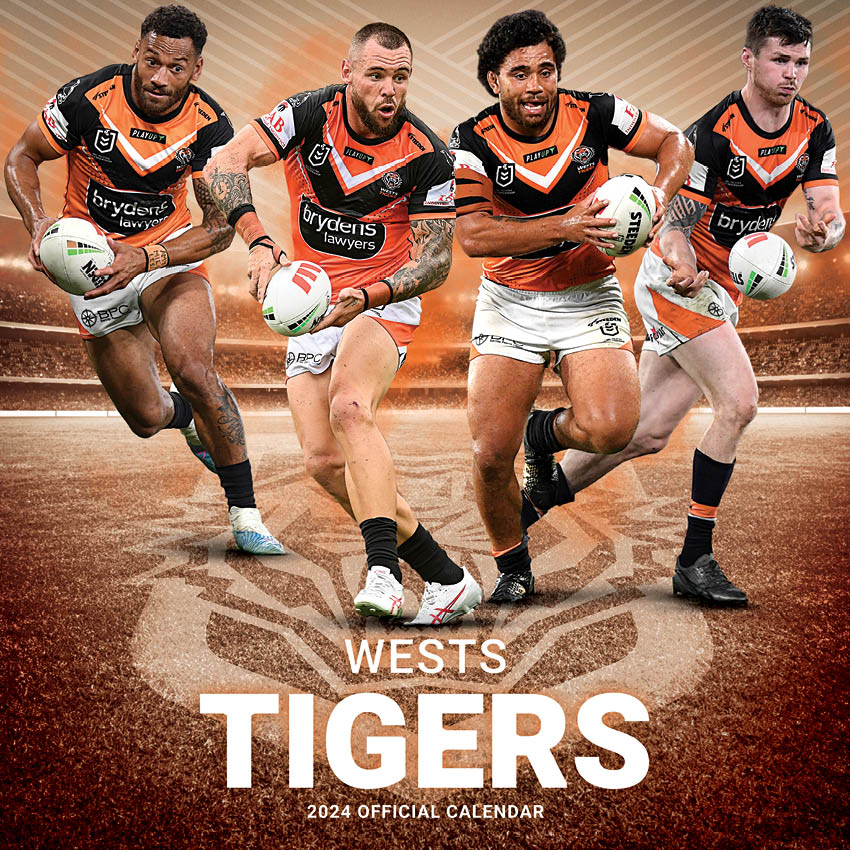 2024 NRL Wests Tigers Calendar Paper Pocket